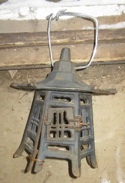 Vintage Decorative Asian Pagoda Style Cast Iron Lantern, View more