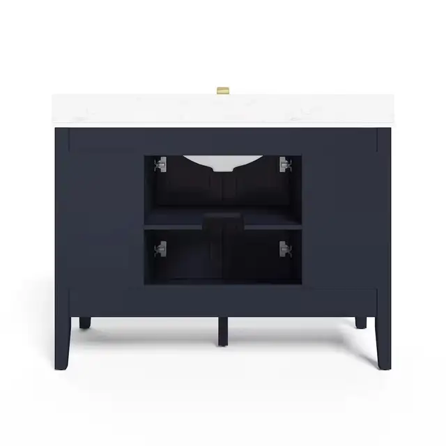 48” Navy Bathroom Vanity, Carrera Stone Top – BOXED NEW in Cabinets & Countertops in Oakville / Halton Region - Image 5