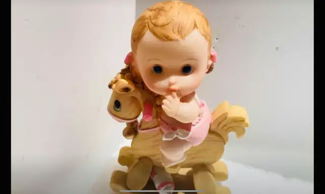 6” Baby Girl Riding Unicorn Rocking Horse – Baptism Gift63616757947523122