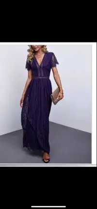 Beautiful lace maxi-dress - dark purple!