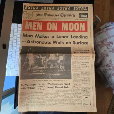 San Francisco Chronicle July 21 1969 Moon Landing Newspaper, View more