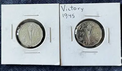 Canada 1944 and 1945 Victory Nickel Coin Set, View more