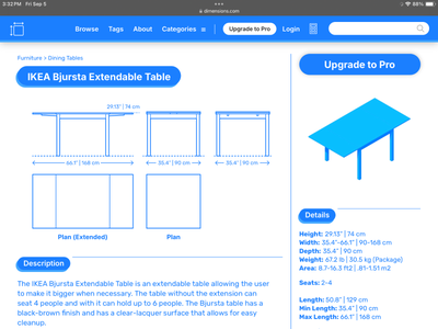 BJURSTA Extendable Table, View more