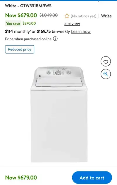 This is a new GE GTW331BMRWS top load washing machine, ready to tackle all your laundry needs with e...