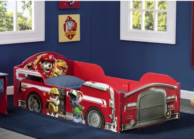 Used but in excellent condition wood Paw Patrol Toddler Bed originally from Wayfair only had for a f...