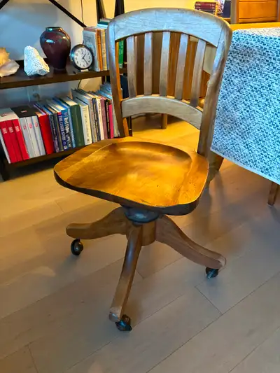 Vintage Gilson armless bankers chair, View more