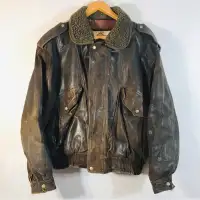 70s aviator style leather jacket