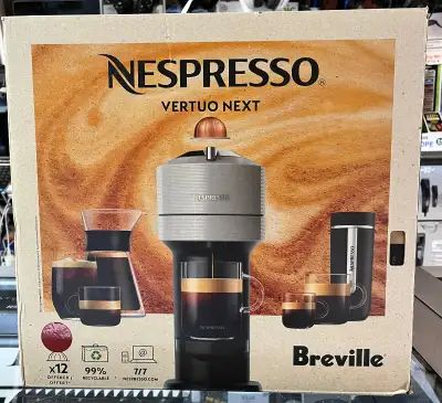 Nespresso Vertuo Next Brand new in box Box never opened In stores for $300 Our address is 73 Main St...