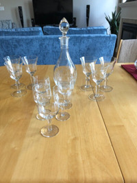 Decanter and wine glasses