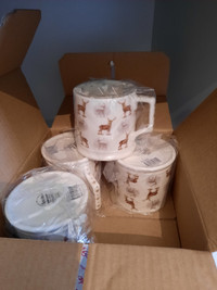 SPODE  Glenn Lodge Stag mugs 2013 discontinued pattern NIB