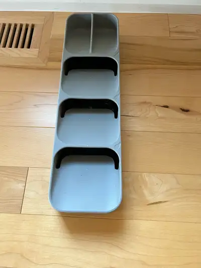Set of 2 grey cutlery organizers. Great for organizing drawers in the kitchen. Perfect for storing f...