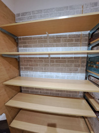Melamine Birch Colour Wall Shelves