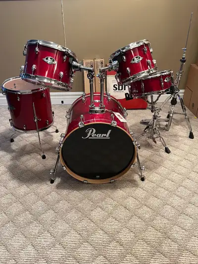 Pearl Drum Set, Like New, View more
