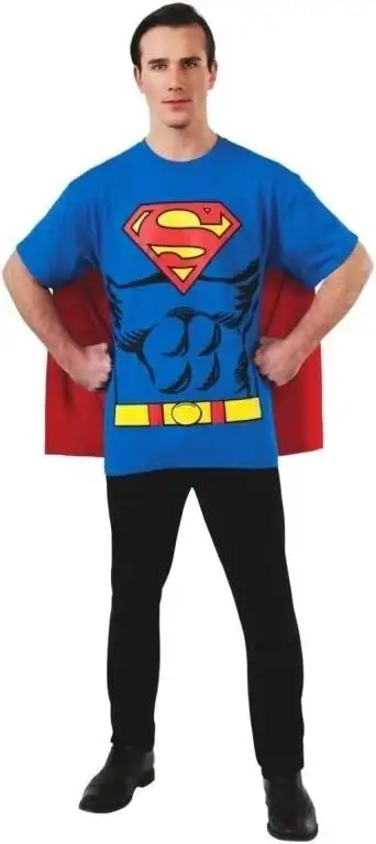 SUPERMAN T SHIRT COSTUME WITH CAPE, View more