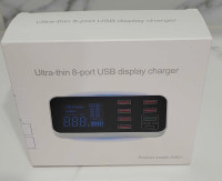 ULTRA THIN 8- PORT USB DISPLAY CHARGER