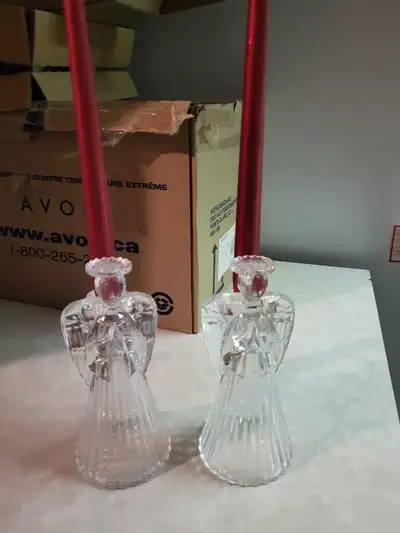 Avon angel Candle Sticks, View more