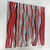 Aluminum wall decor Art Painting modern metal 31x30" red, black