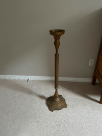 Large Antique  Ornate Brass Candle Stand