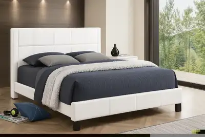 White Wooden Bed frame Available in Single Double and Queen , View more
