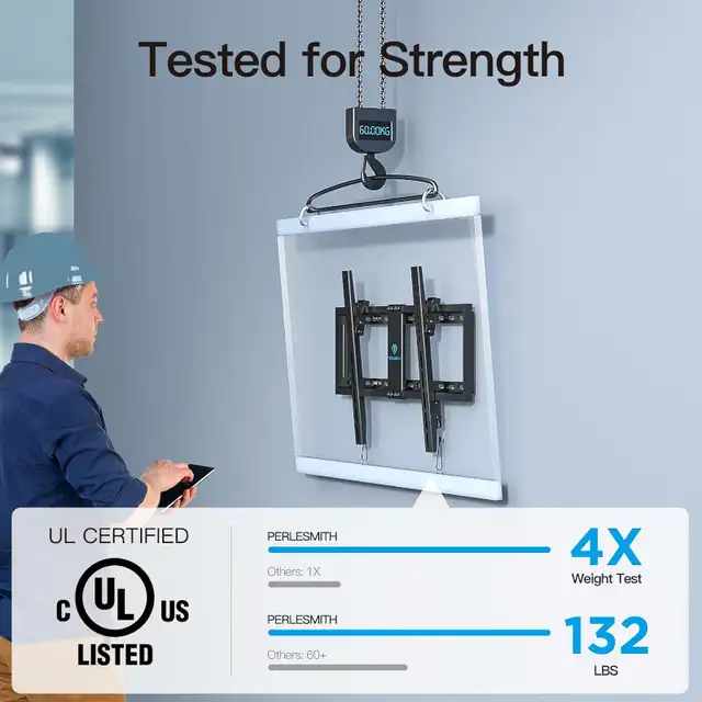 PERLESMITH Tilt TV Wall Mount for Most 37-82 inch TVs in Video & TV Accessories in Burnaby/New Westminster - Image 3