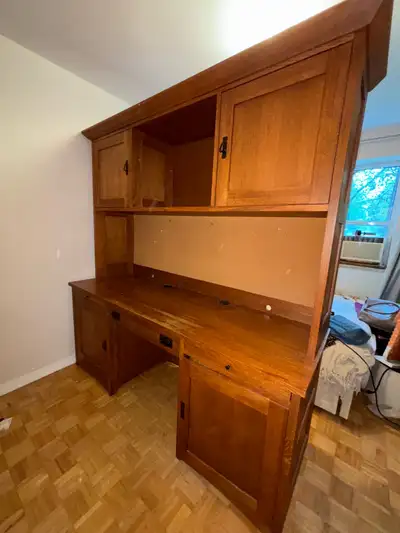 FREE — Solid Wood Desk with Hutch | Must Pick Up, View more
