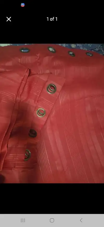 2 panels of red curtains, View more