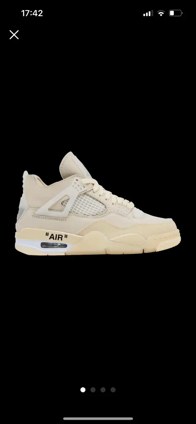 Off-White x Air Jordan 4 Sail sneakers in Men's Shoes in City of Toronto - Image 3