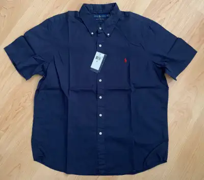 New Men's Ralph Lauren Polo - Navy Blue Short Sleeve Shirt - XL, View more
