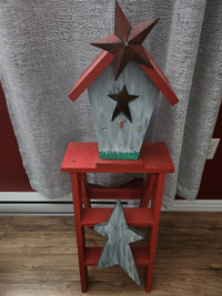 WOODEN primitive / country birdhouse-themed home decoration