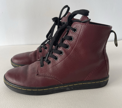 Dr Doc Martens Leyton Ankle Boots Burgundy Leather - Womens 9 US, View more