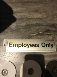 Employees only metal sign