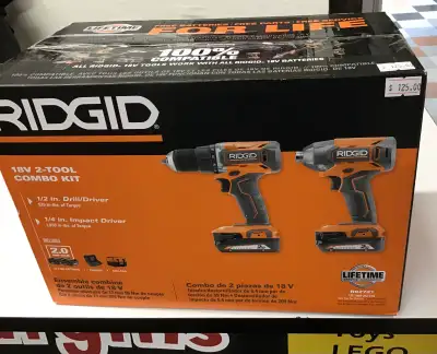 Ridgid 18V 2- tool combo set, View more