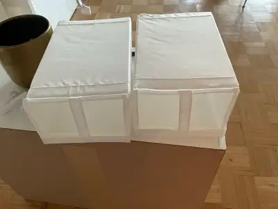Four (4) lovely, tidy and clean shoe boxes from ikea, View more