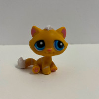 LITTLEST PET SHOP yellow Tabby Cat #349 LPS. Authentic