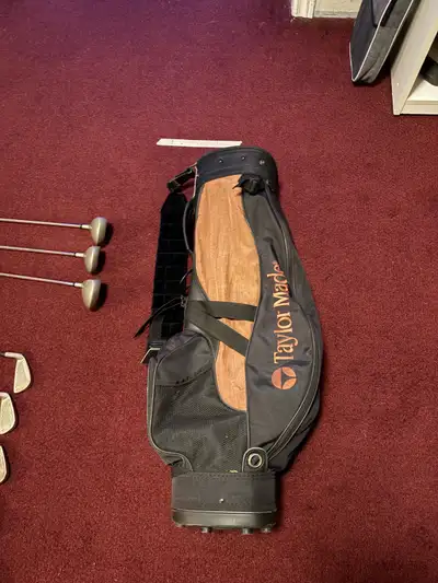 Taylormade bag with TNT Iron set and Woods, View more