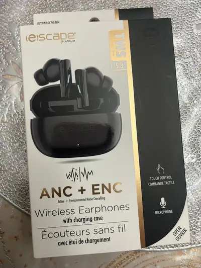 Immerse yourself in sound with these new Escape ANC wireless earphones with active noise cancelling,...