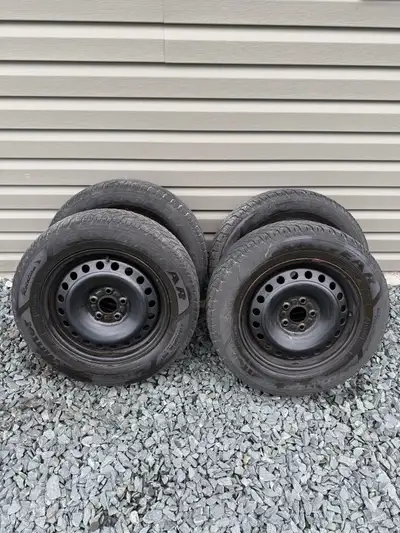 Tires were on a 2017 Ford Fusion. 215/60R 16” Tread depth is between 5/32” and 6/32”