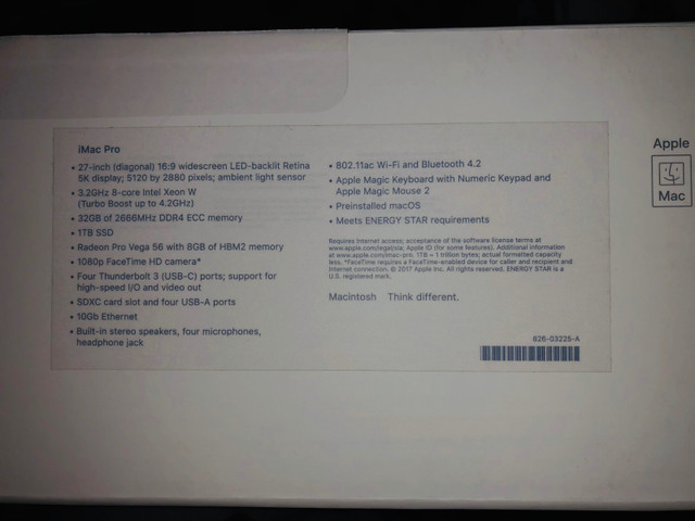 Apple iMac Pro 27" Late 2017 in Desktop Computers in Saskatoon - Image 2