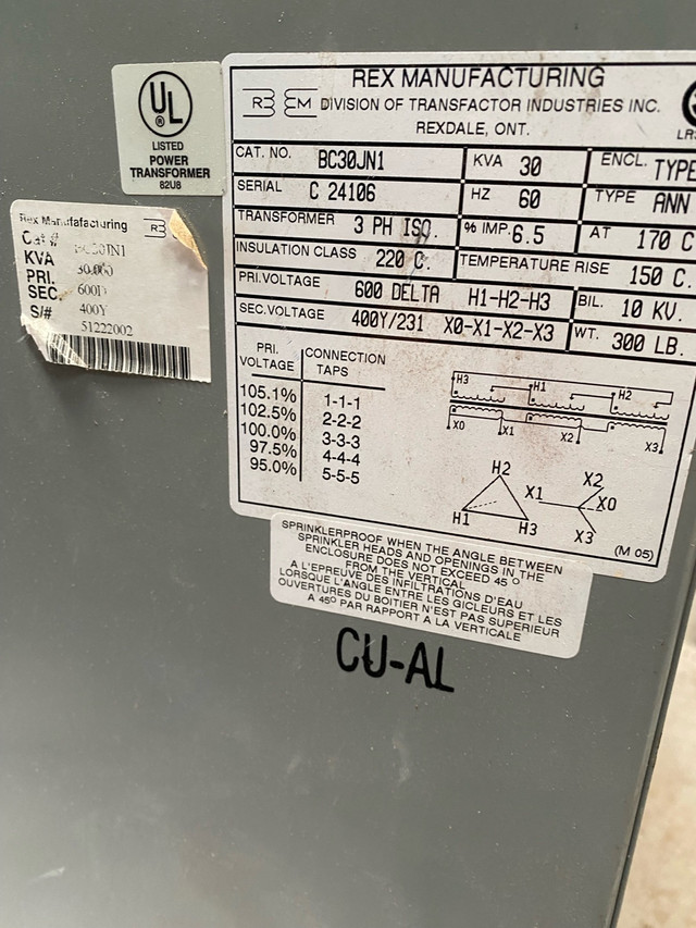 REX 3 Phase Transformer in Other Business & Industrial in Summerside - Image 3