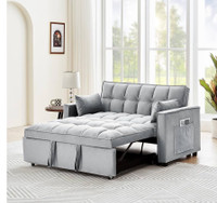 Brand new sofa bed 55" Modern Velvet Convertible, Sleeper Couch 