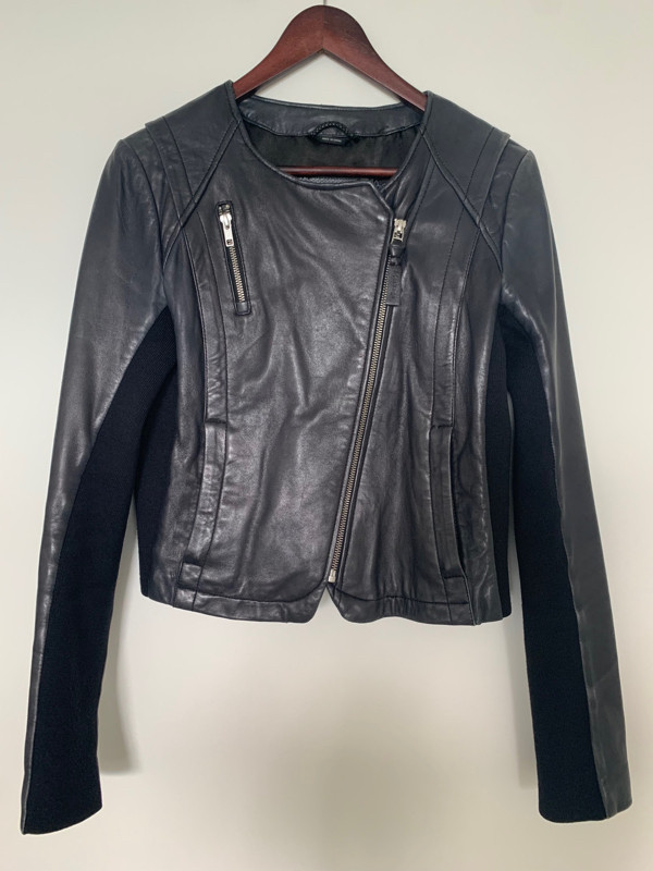 Mackage Woman's Black Leather Jacket in Women's - Tops & Outerwear in Burnaby/New Westminster