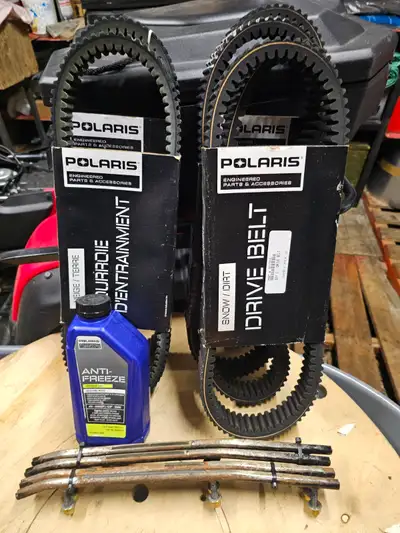 New #3211215 Belts $210.00 ea Used #3211177 Belts $50.00 ea Antifreeze 1/2 litre $5.00 Sway Bar off...