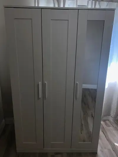 Ikea brimnes wardrobe 3 door white color, View more