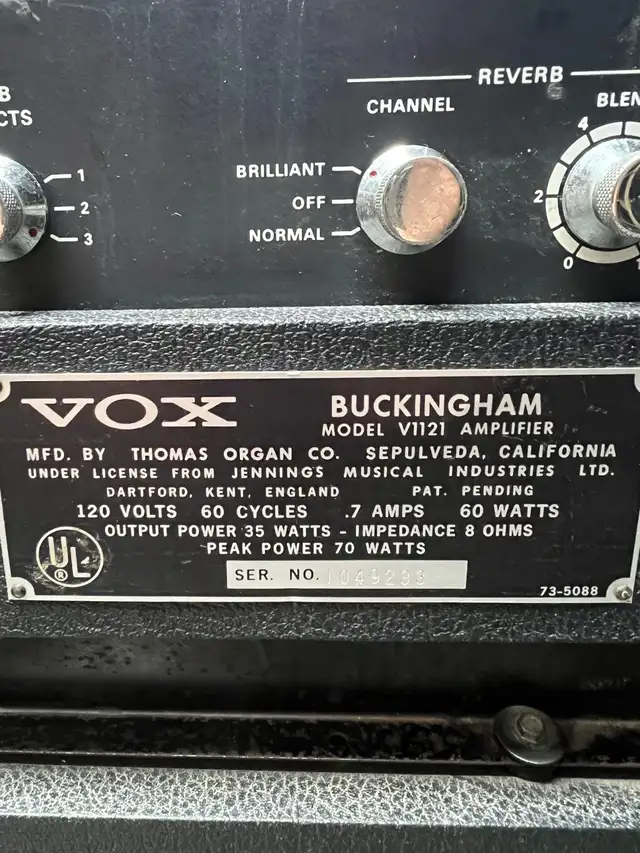 1968 VOX BUCKINGHAM SUPER REVERB V1121 with TROLLEY in Amps & Pedals in City of Toronto - Image 11