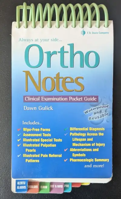 Ortho Notes (New) Clinical Examination Pocket Guide Excellent reference book Good for chiropractors,...