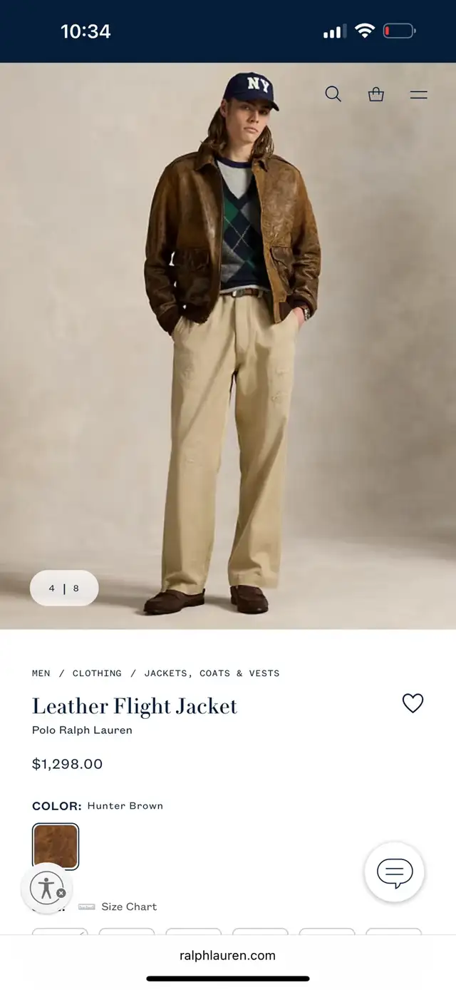 authentic Polo Ralph Lauren bomber flight leather jacket  retail in Men's in City of Montréal - Image 8