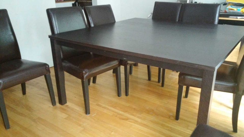 Ikea Forsa Dining Table Set With Upholstered Henriksdal Chairs | Dining ...