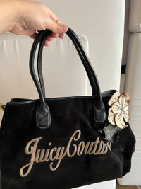 Juicy Couture velvet leather vintage women designer travel bag 