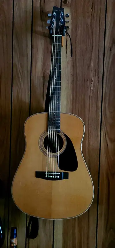 Acoustic guitar and hard case, View more