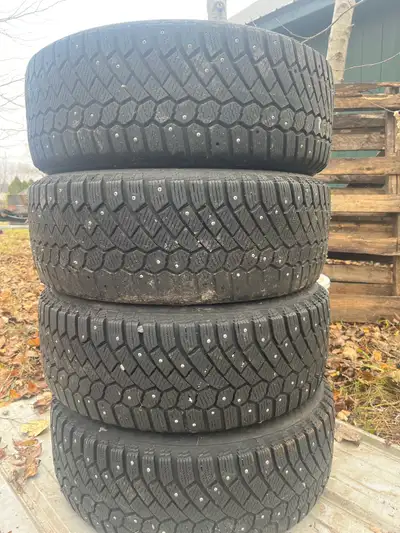 Gislaved Nordfrost 205/55/16 studded winter tires mounted on rims. Came off VW Jetta. 3 tires in gre...